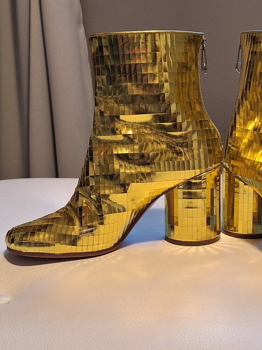 Maison Margiela gold/yellow metallic ankle boots